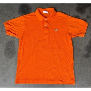 Mens Sz Medium Lacoste Orange Polo Short Sleeve Shirt Classic Fit